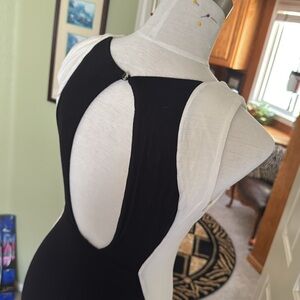Vintage Sexy long contrast black and white maxi dress
